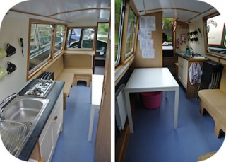 Inside one of our boats